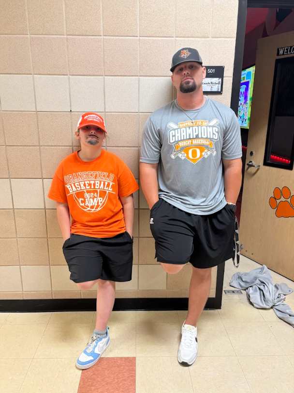 Teachers and students posing for swip swap day.