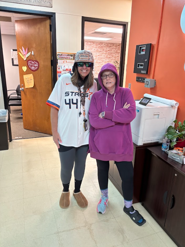 Teachers and students posing for swip swap day.