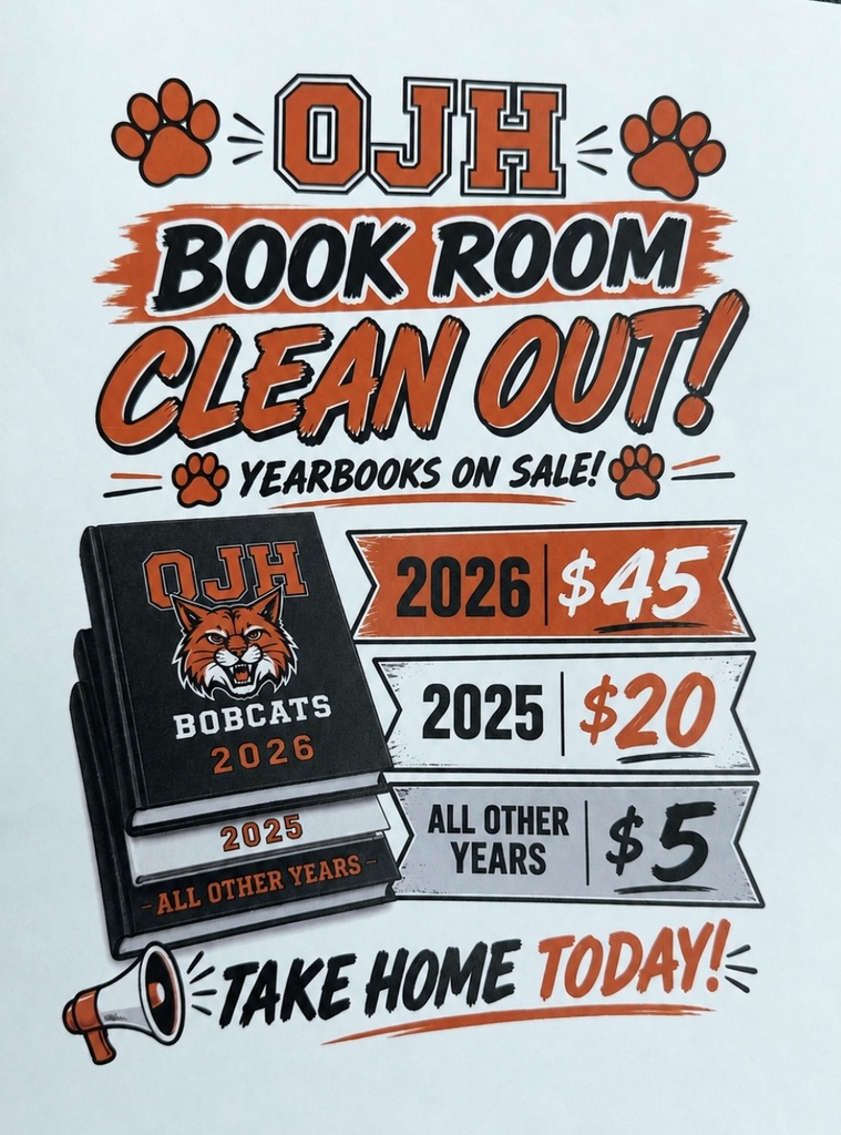 A flyer on OJH yearbooks that are for sale.