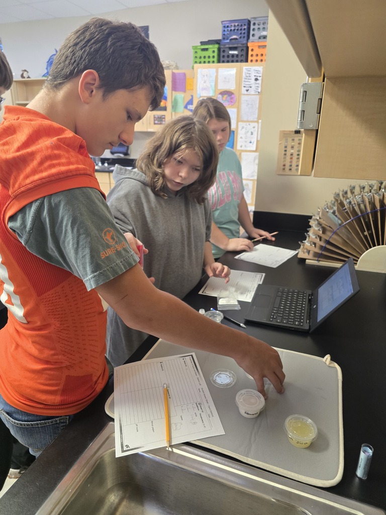 OJH 8th graders participating in an exciting science experiment.