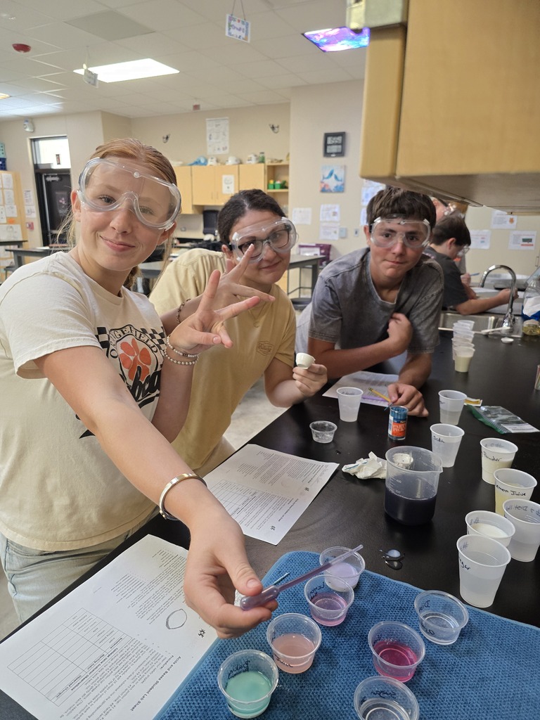 OJH 8th graders participating in an exciting science experiment.