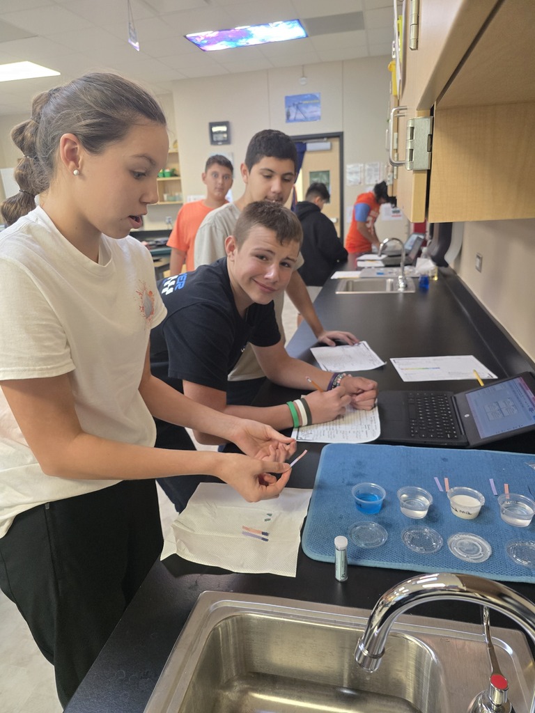 OJH 8th graders participating in an exciting science experiment.