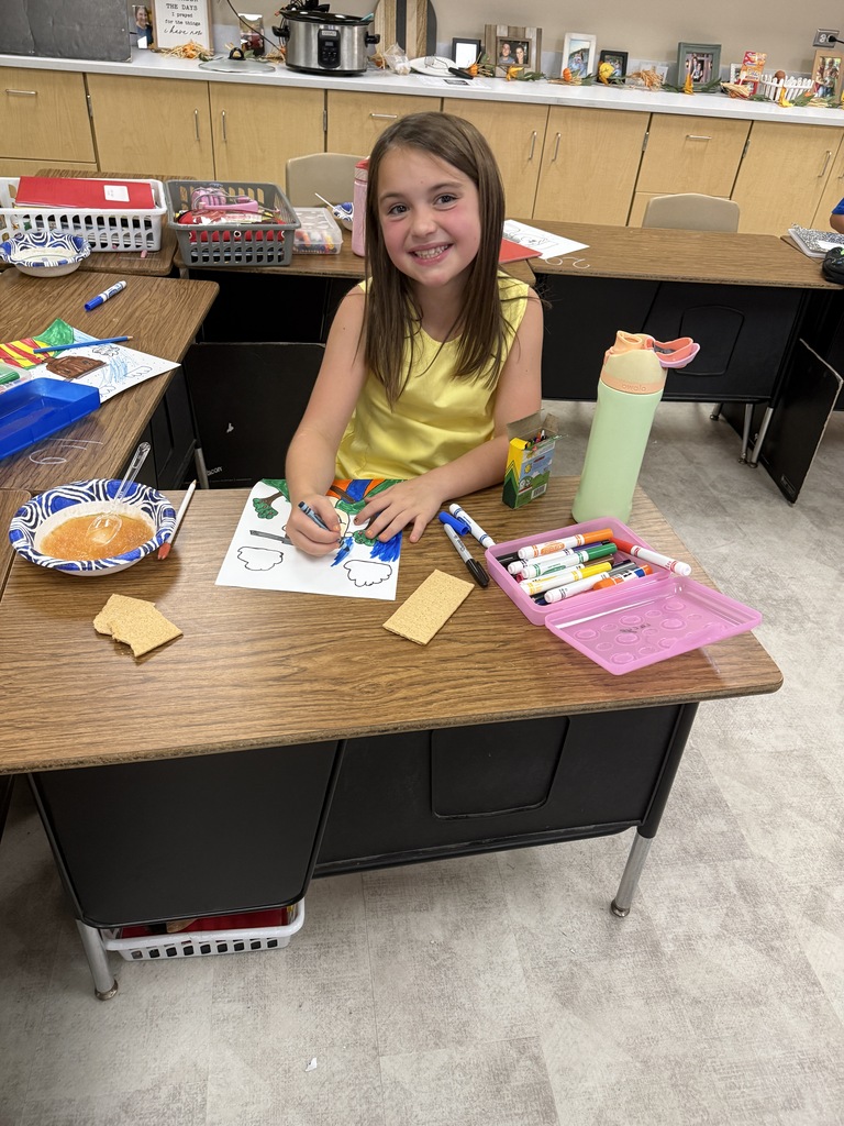 Students with Apple Day Snack