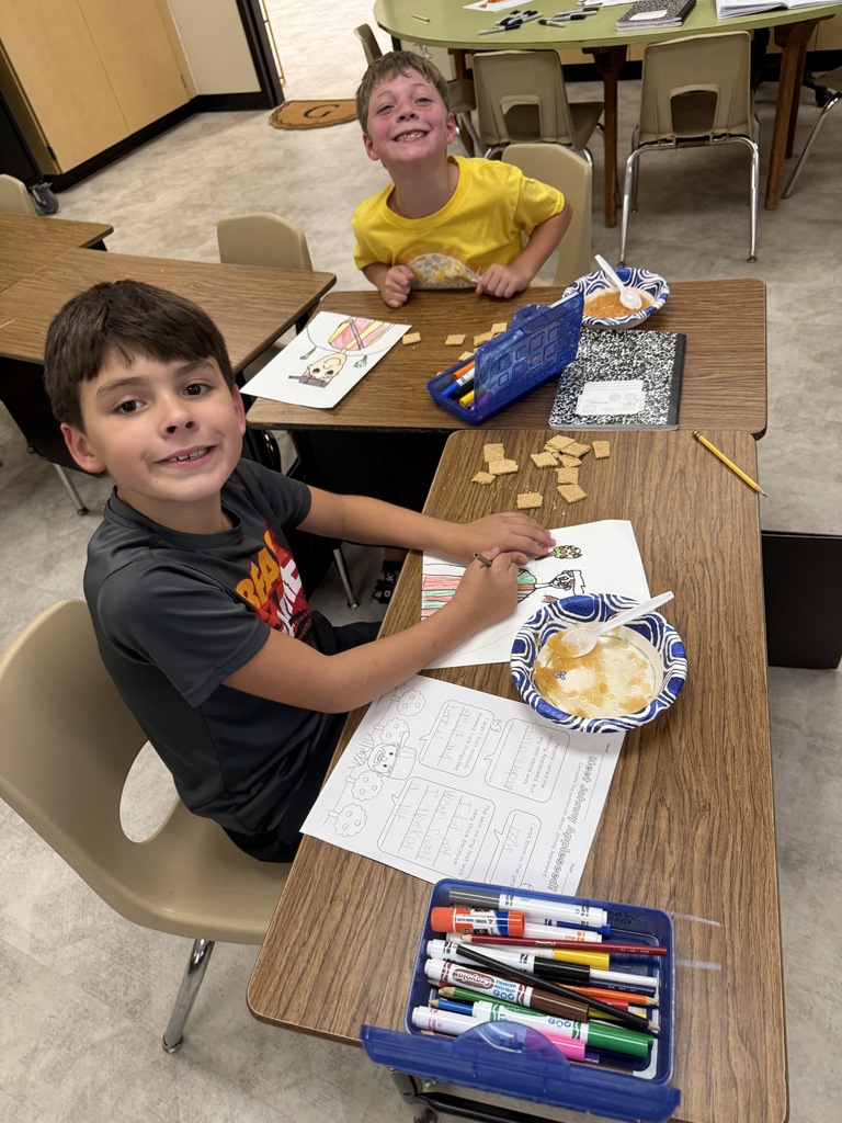 Students with Apple Day Snack