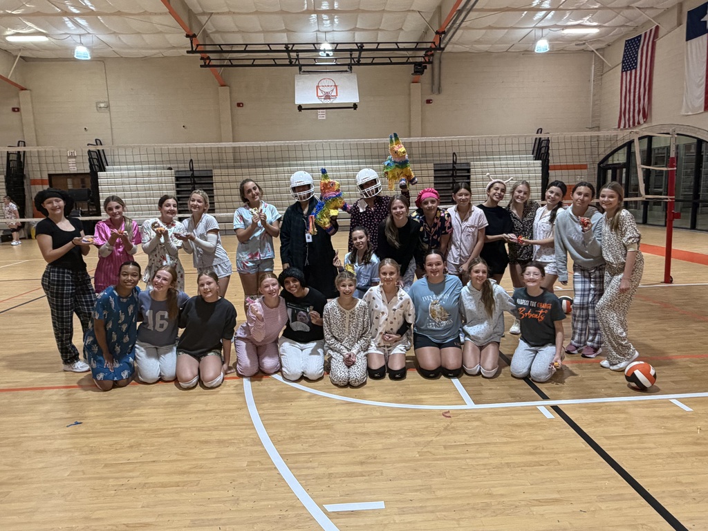 OJH Volleyball having a Pinatas and Pajamas practice for the end of the season.