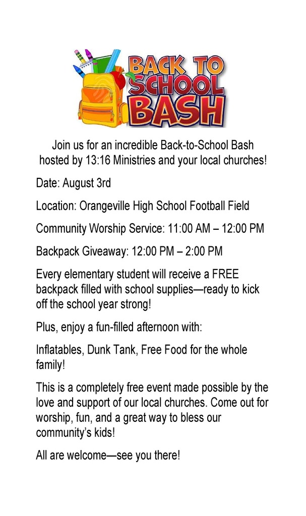 Back to School Bash flyer