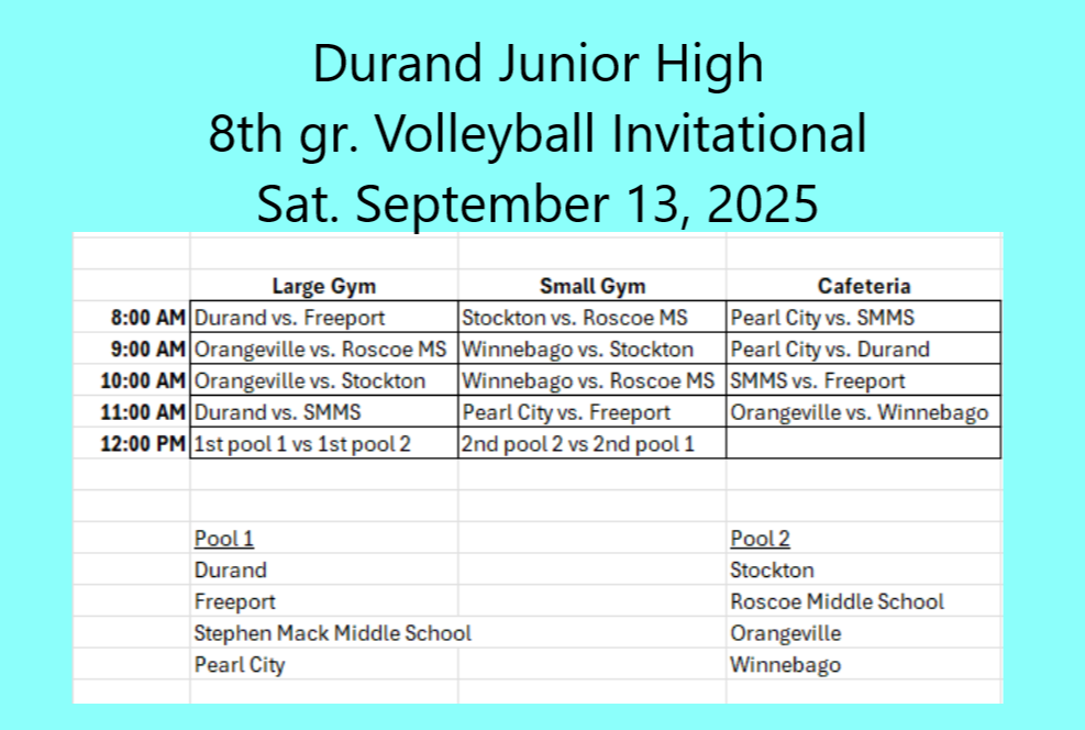 VB Durand 8th gr Invitational 9-13-25