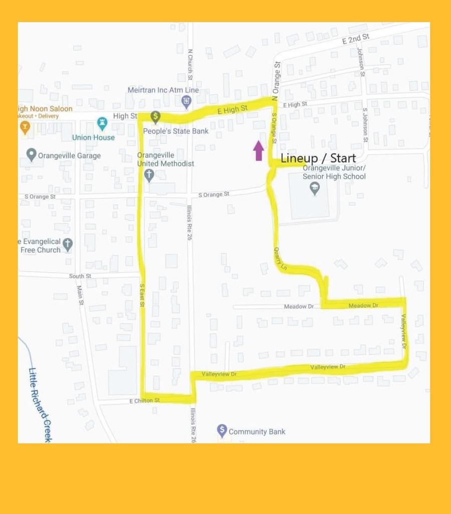 Homecoming Parade map