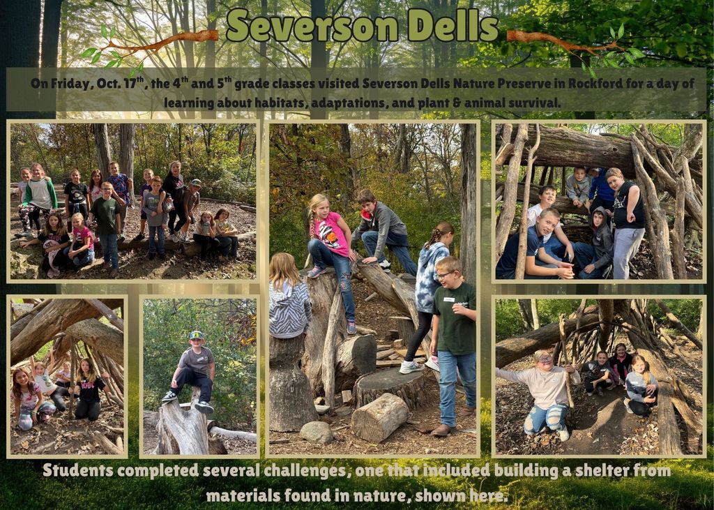 4th & 5th grade field trip to Severson Dells 10-17-25