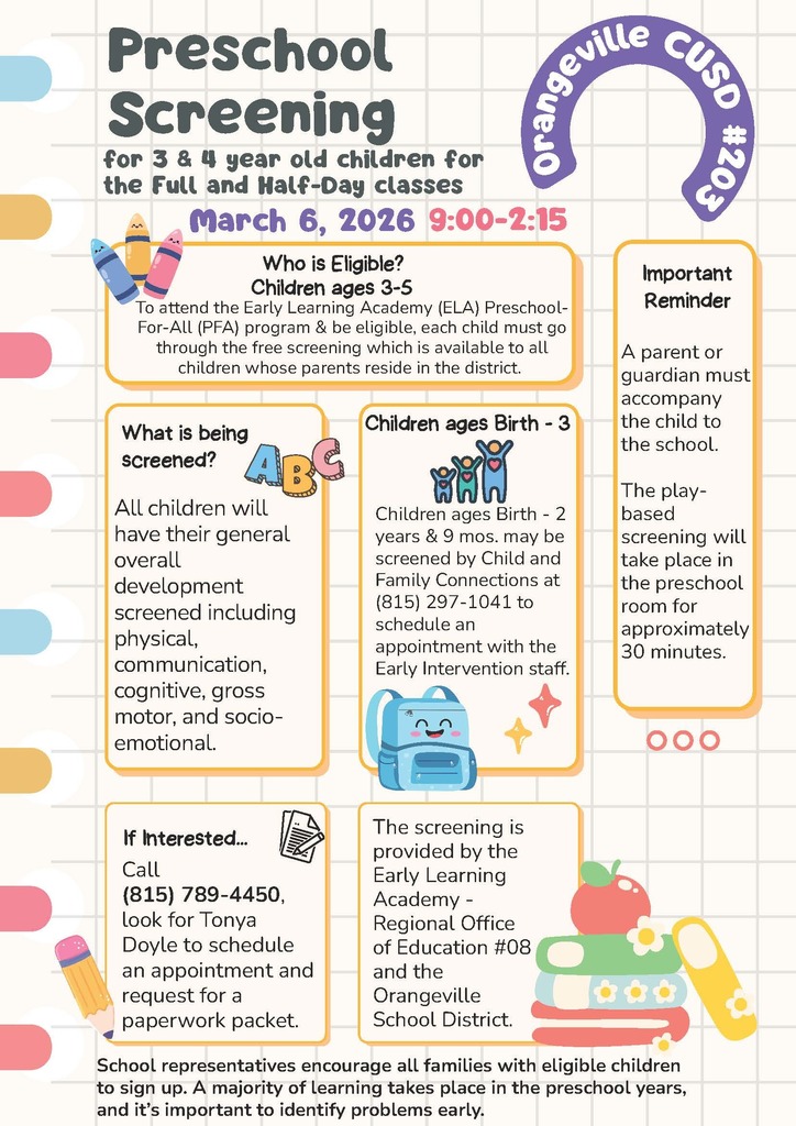 March Preschool Screenings