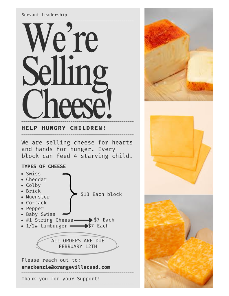 Servant Leadership Cheese Flyer