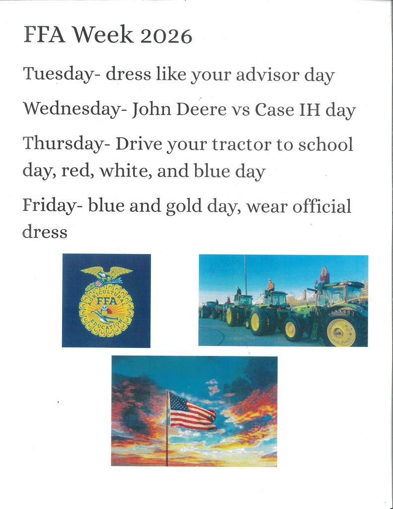 FFA Week Dress Up Days flyer
