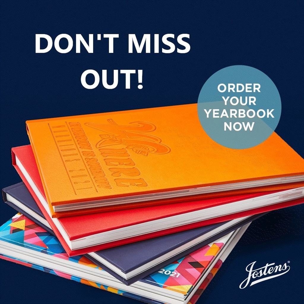 stack of yearbooks with  Don't miss out! Order your yearbook now