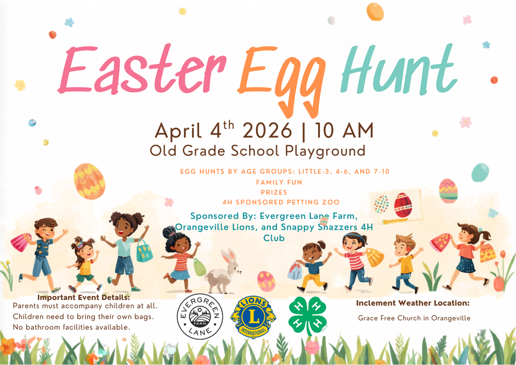 Orangeville Lions Club Easter Egg Hunt flyer
