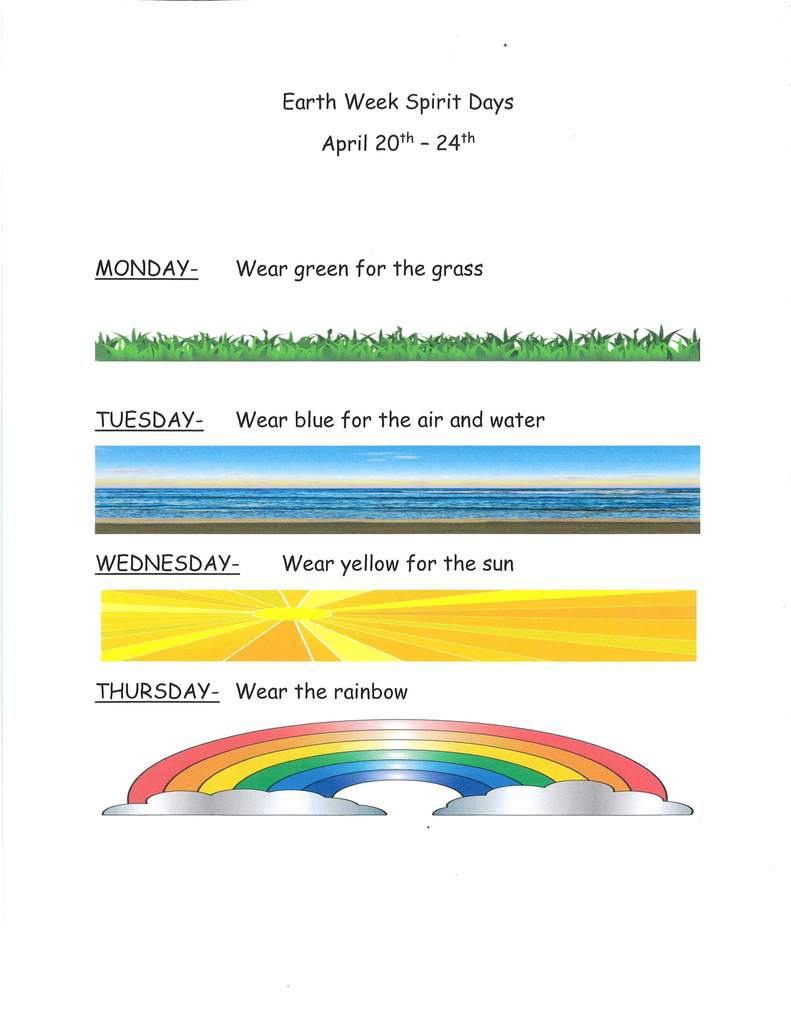 Earth Week Dress up days April 20-24 graphic