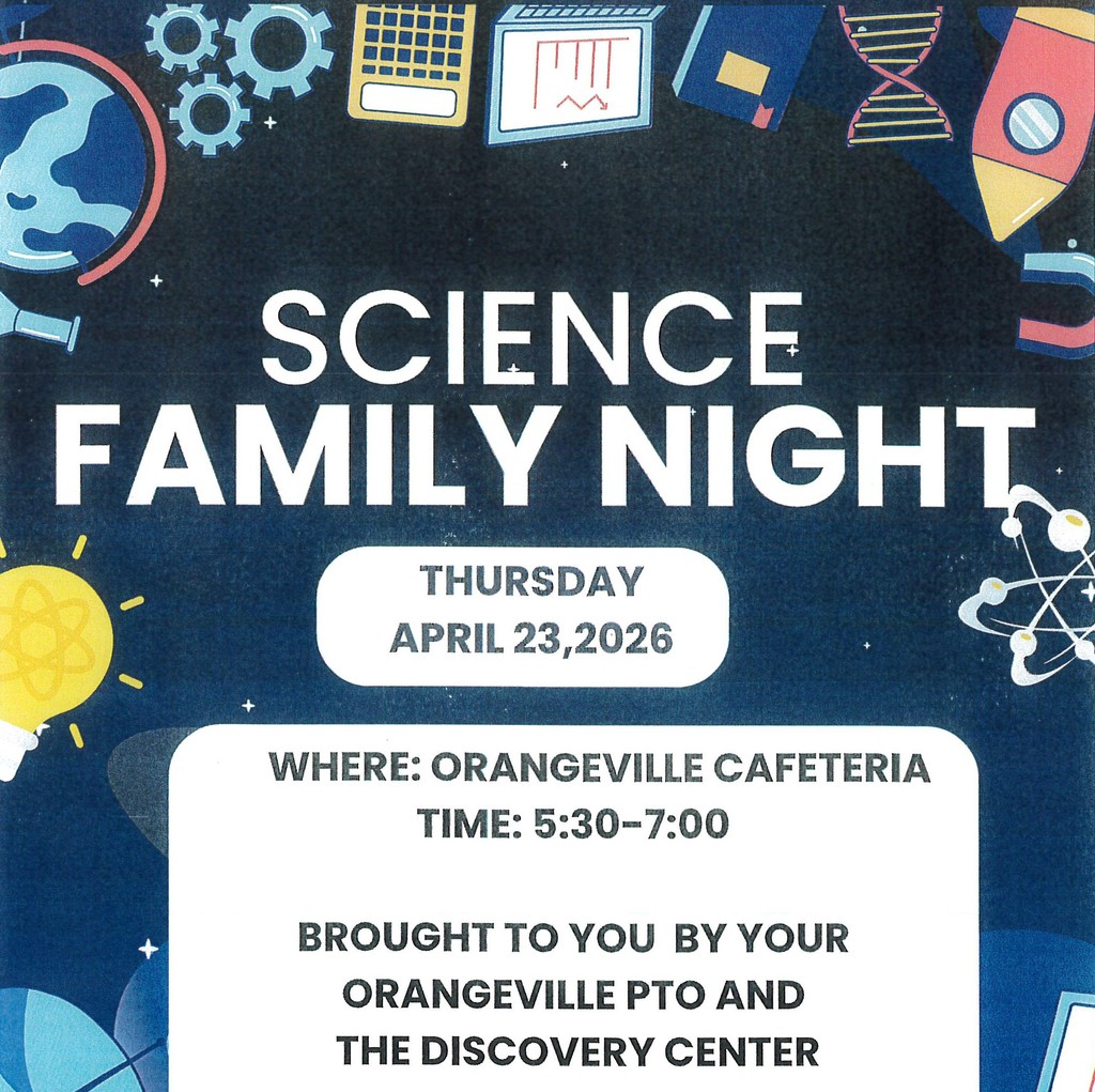 Family Science Night, April 23, 2026, Orangeville School Cafeteria
