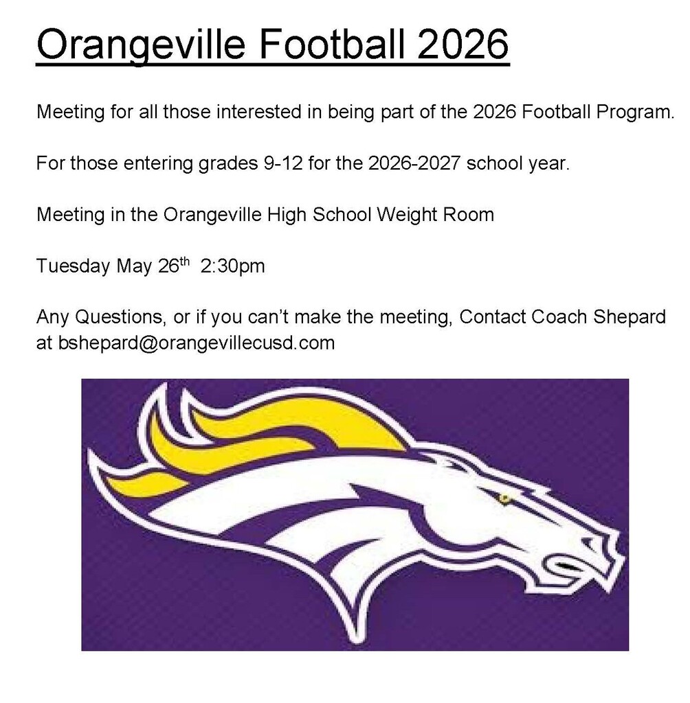 Orangeville Football Meeting May 26th