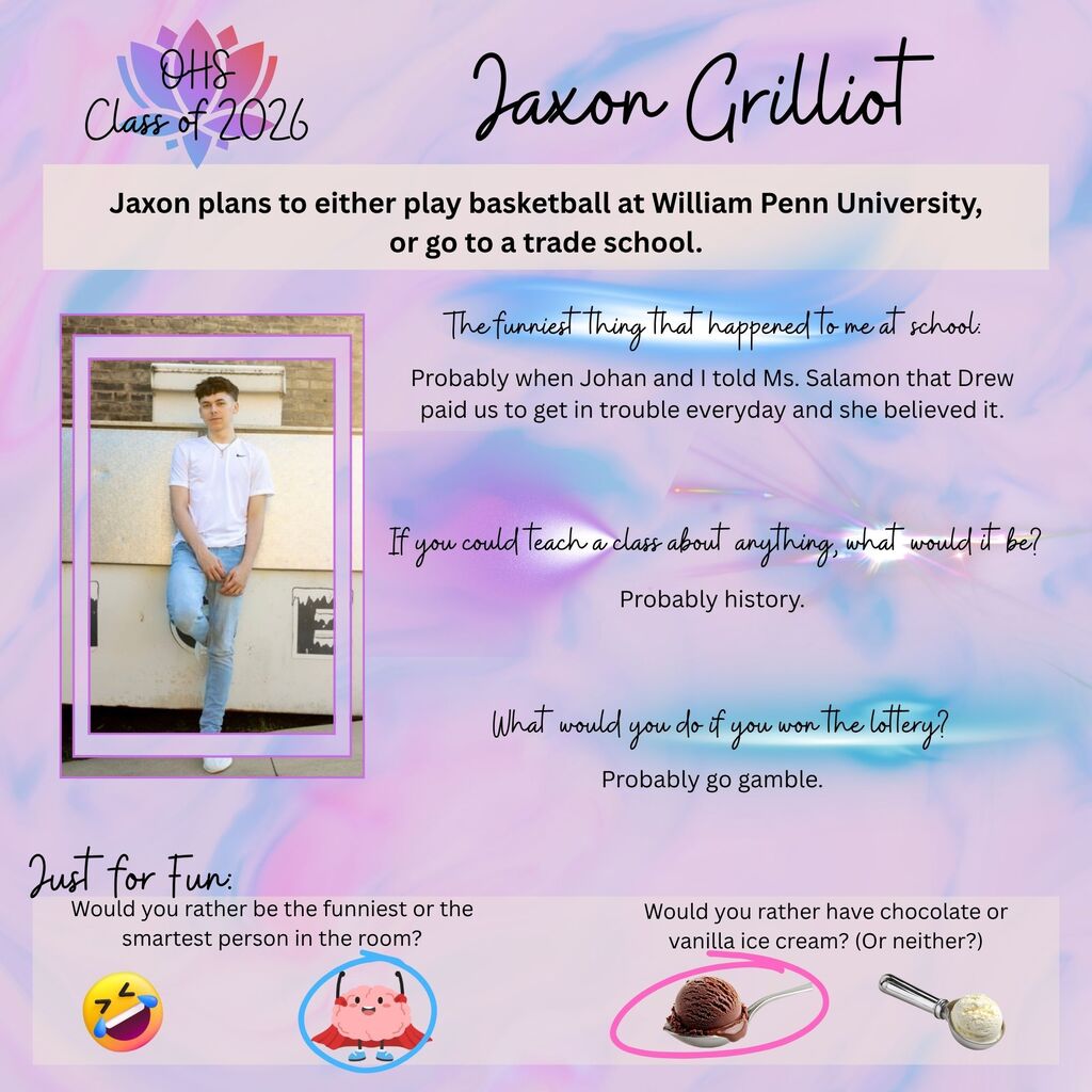 Class of 2026 Jaxon collage