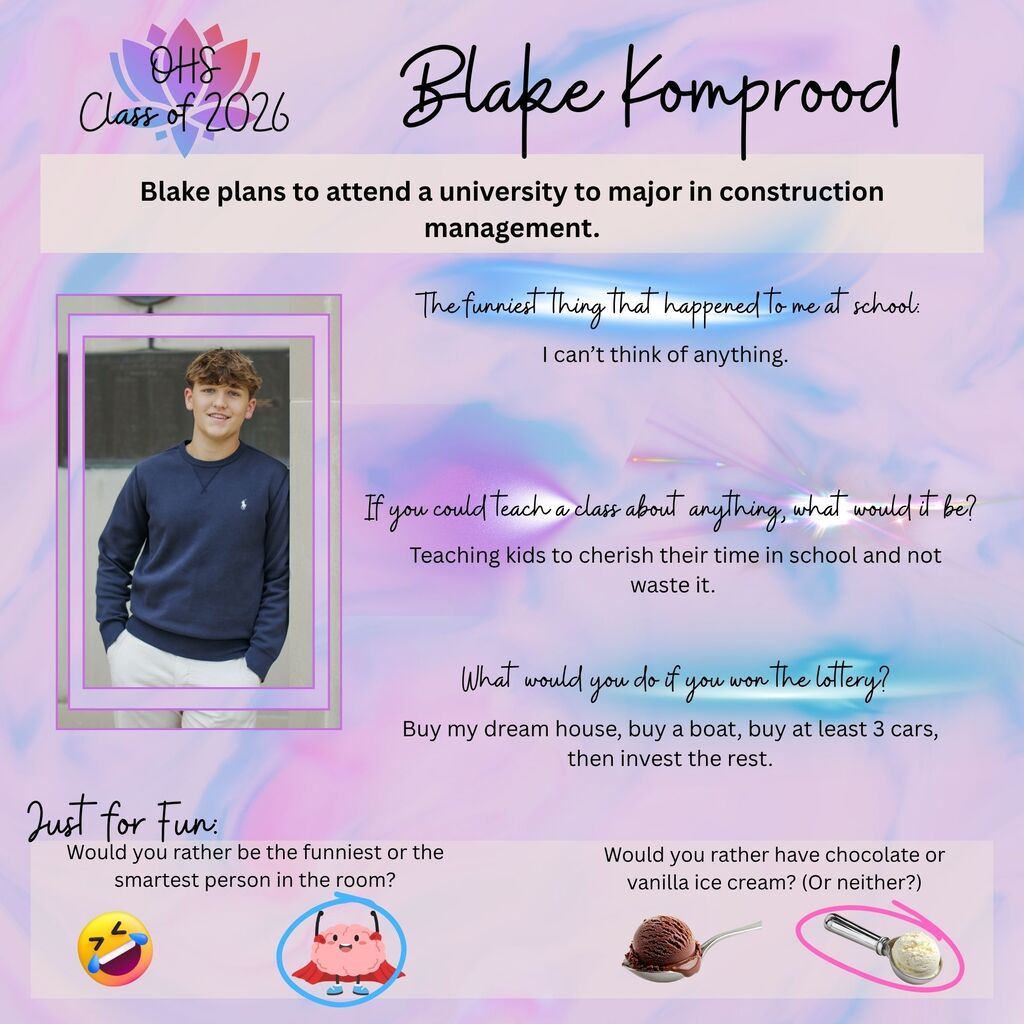Class of 2026 Blake collage