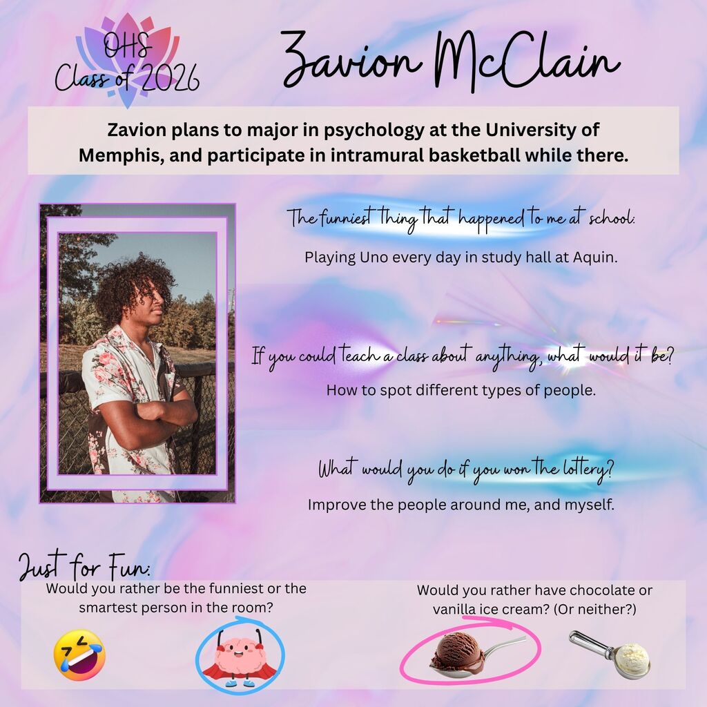 Class of 2026 Zavion collage