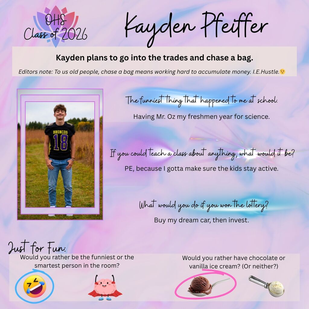 Class of 2026 Kayden collage