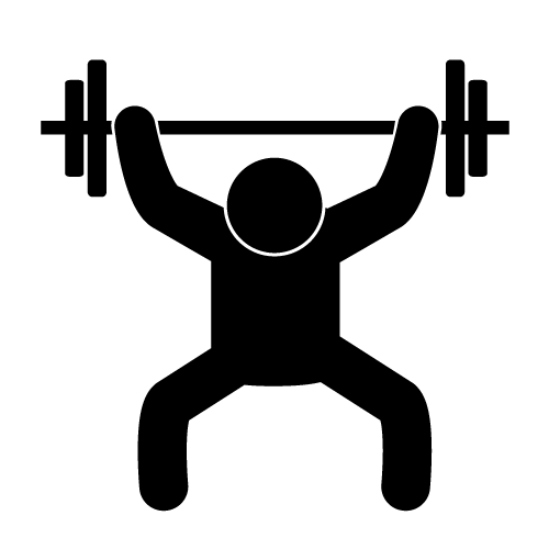 weightlifter with barbell logo