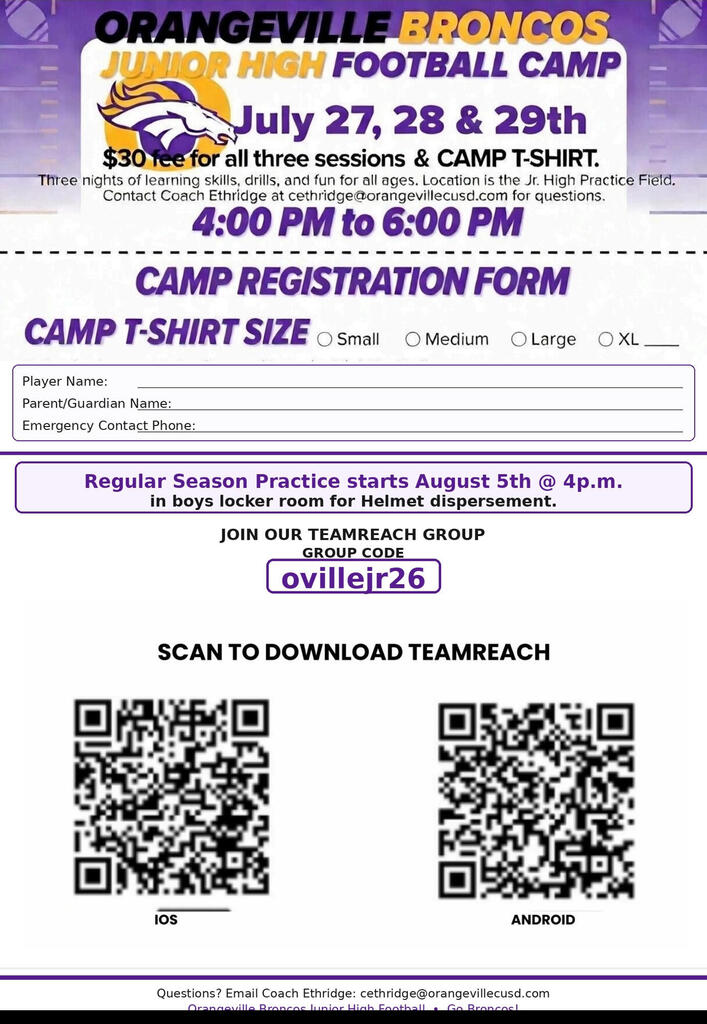 JH football camp form. PDF available by going here: https://aptg.co/yJvZZ4