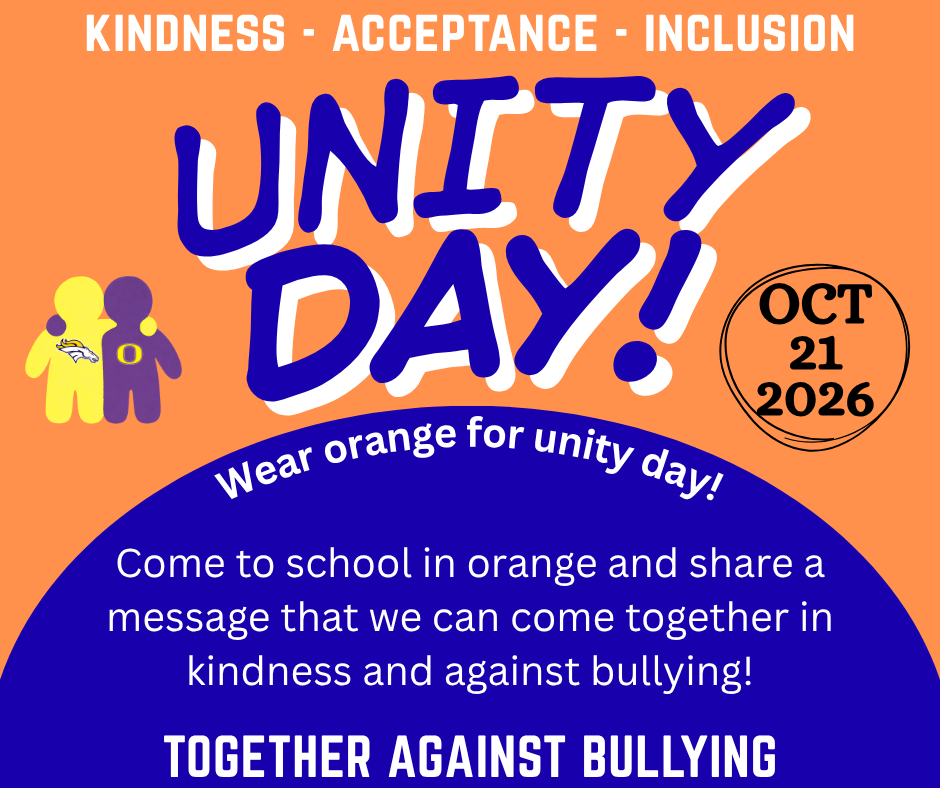 Wear Orange on Unity Day Oct, 21, 2026. Together against bullying