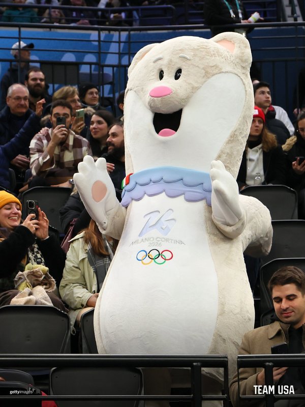 Olympic mascot Tina in the stands