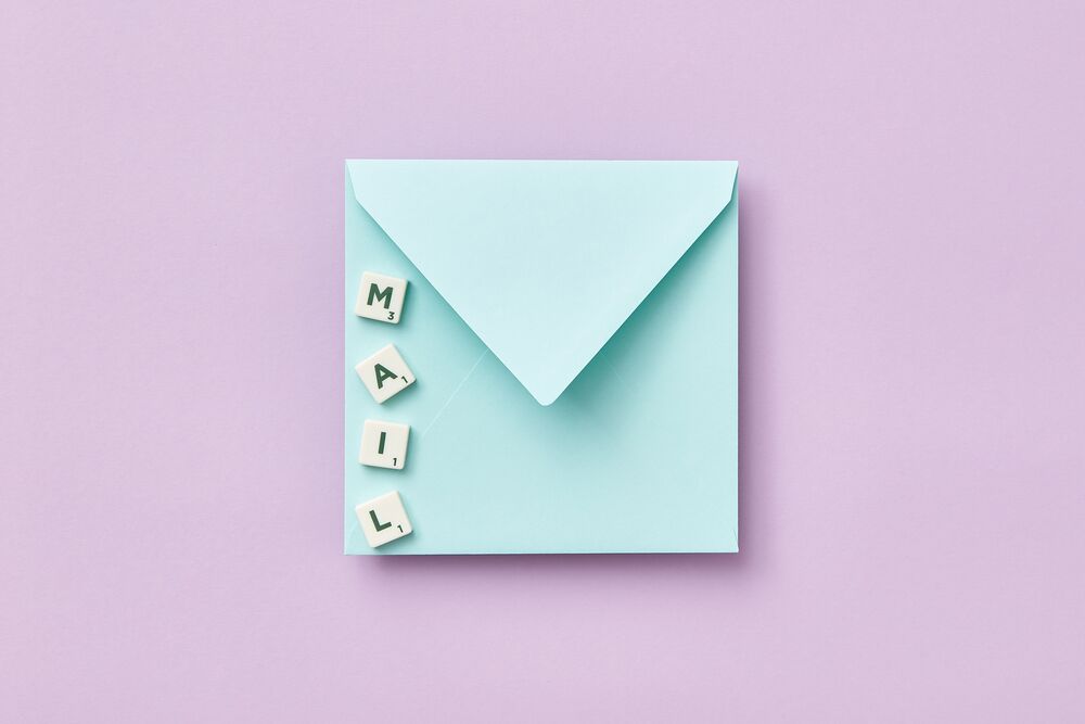 image of an envelope with the word, "mail"