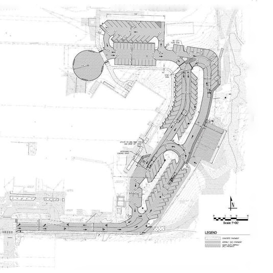Blueprint of the updated parking lot
