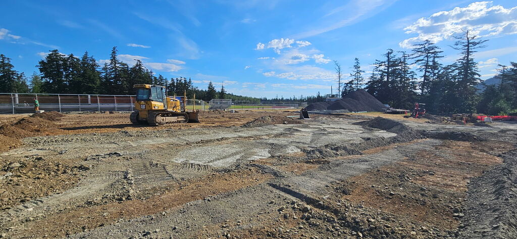Prepping road for asphalt