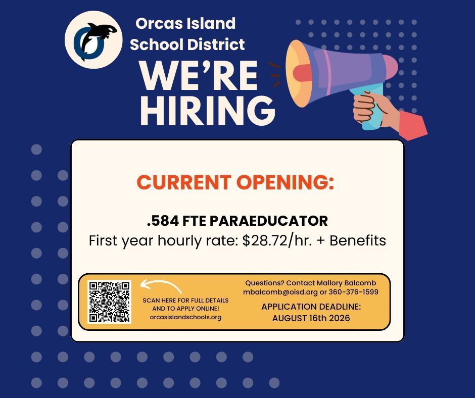 Flyer showing Paraeducator Job Available