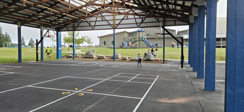 Completed image of covered playground