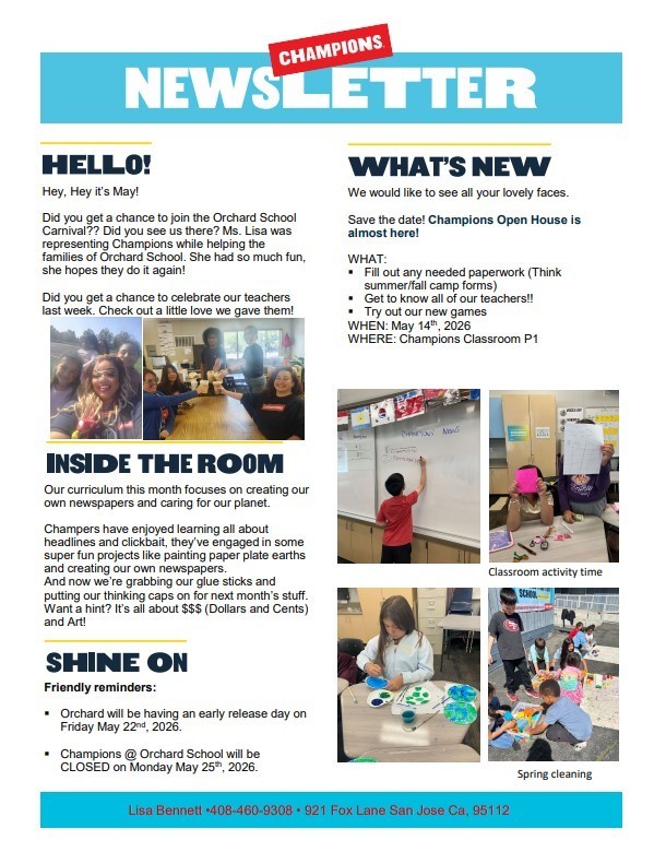 Champions May Newsletter