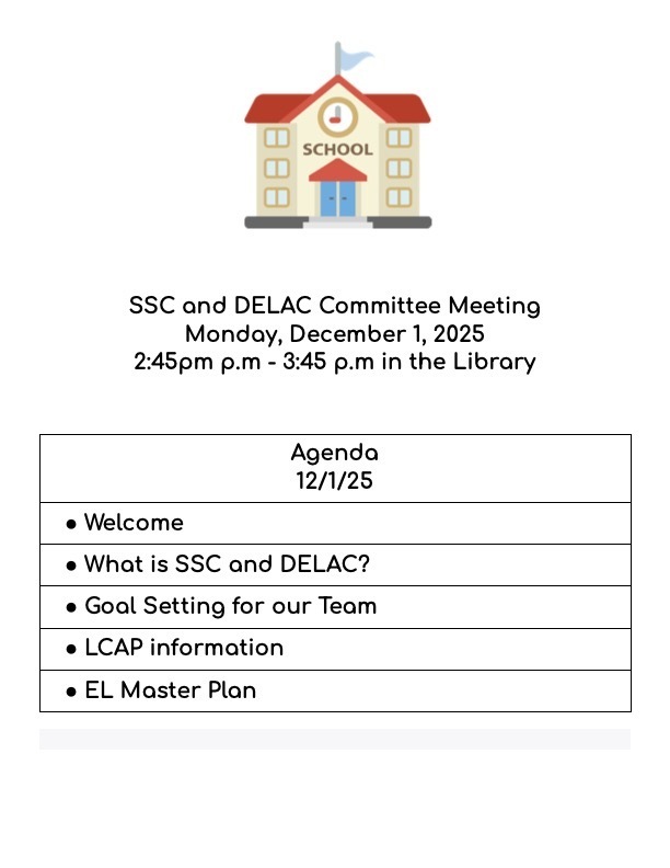 SSC/DELAC Committee Meeting
