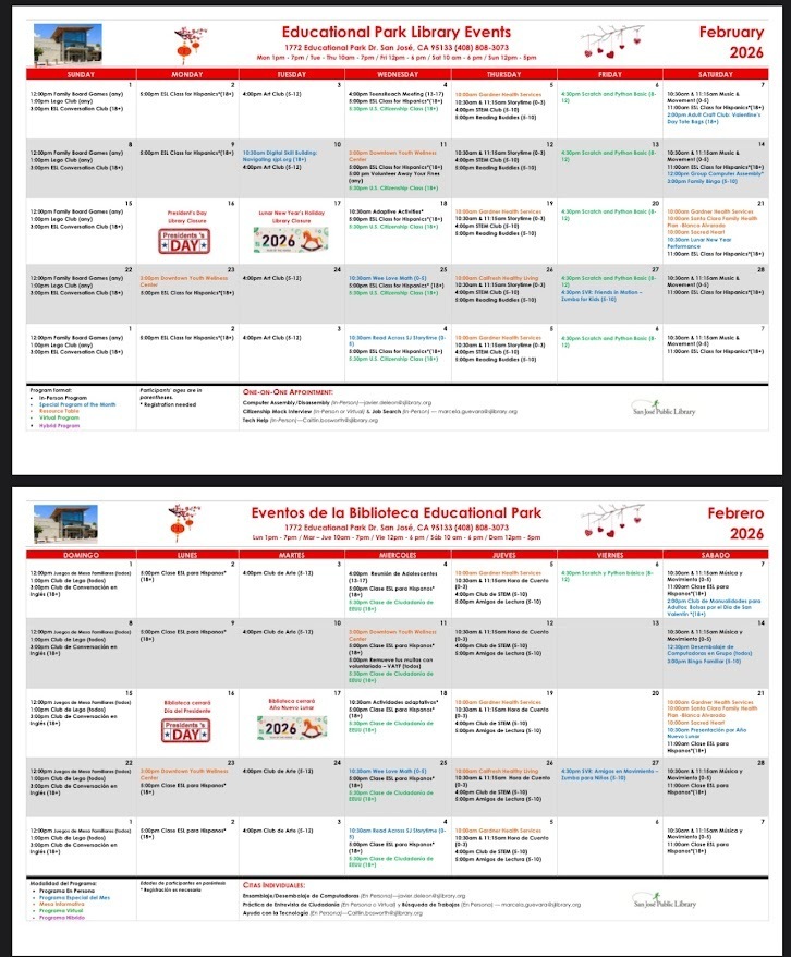 Educational Park Library Events