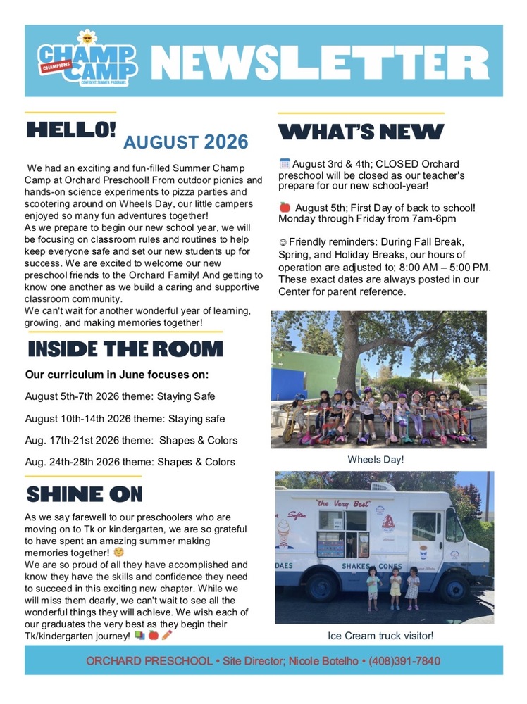Champions August Newsletter