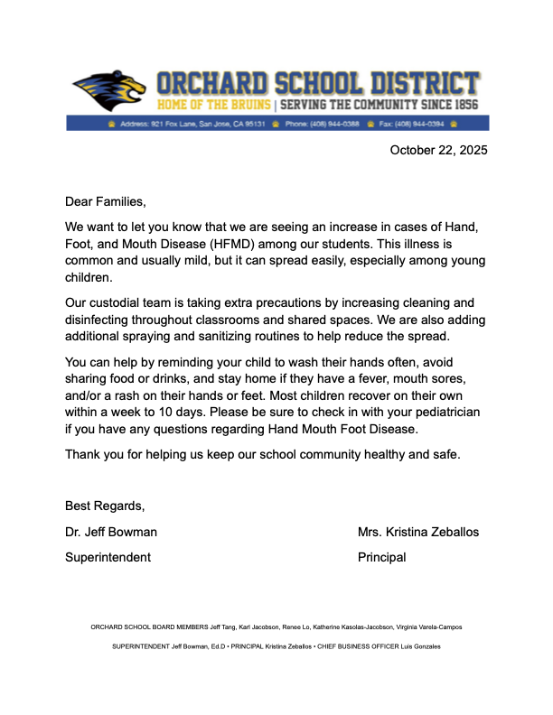 Hand, Mouth, Foot Notice