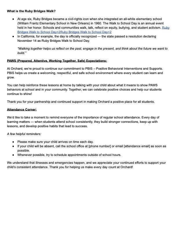 November Parent Newsletter