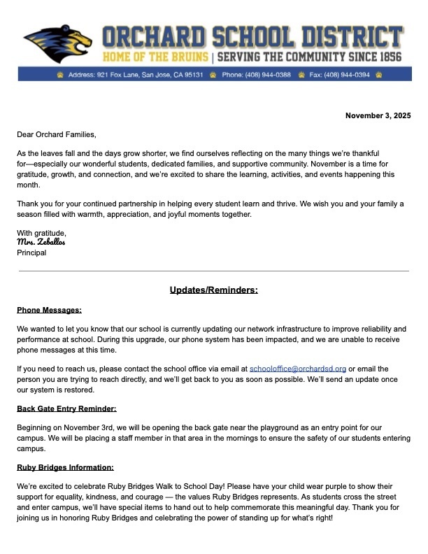 November Parent Newsletter