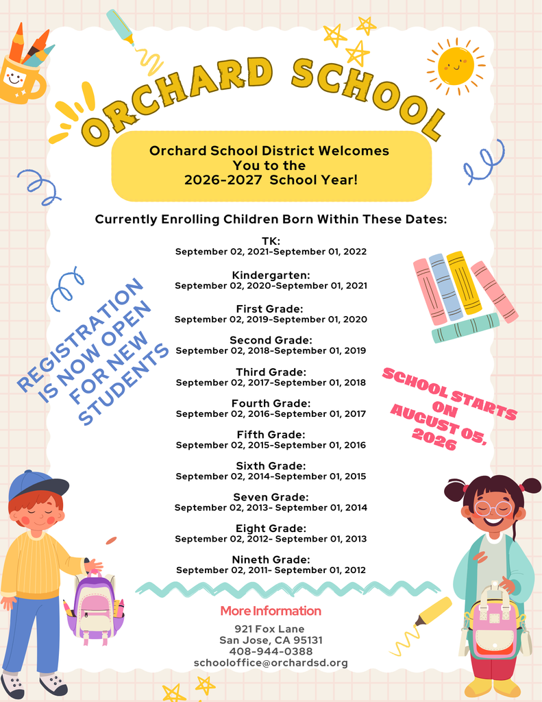 Registration for NEW students for the 2026-27 school year is Now Open!