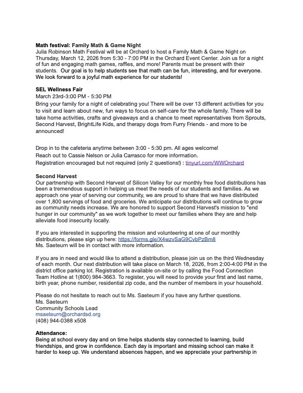 Parent Newsletter March