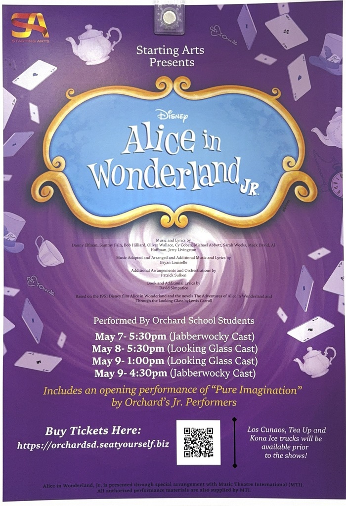 Starting Arts Presents Alice in Wonderland show starring Orchard School Students