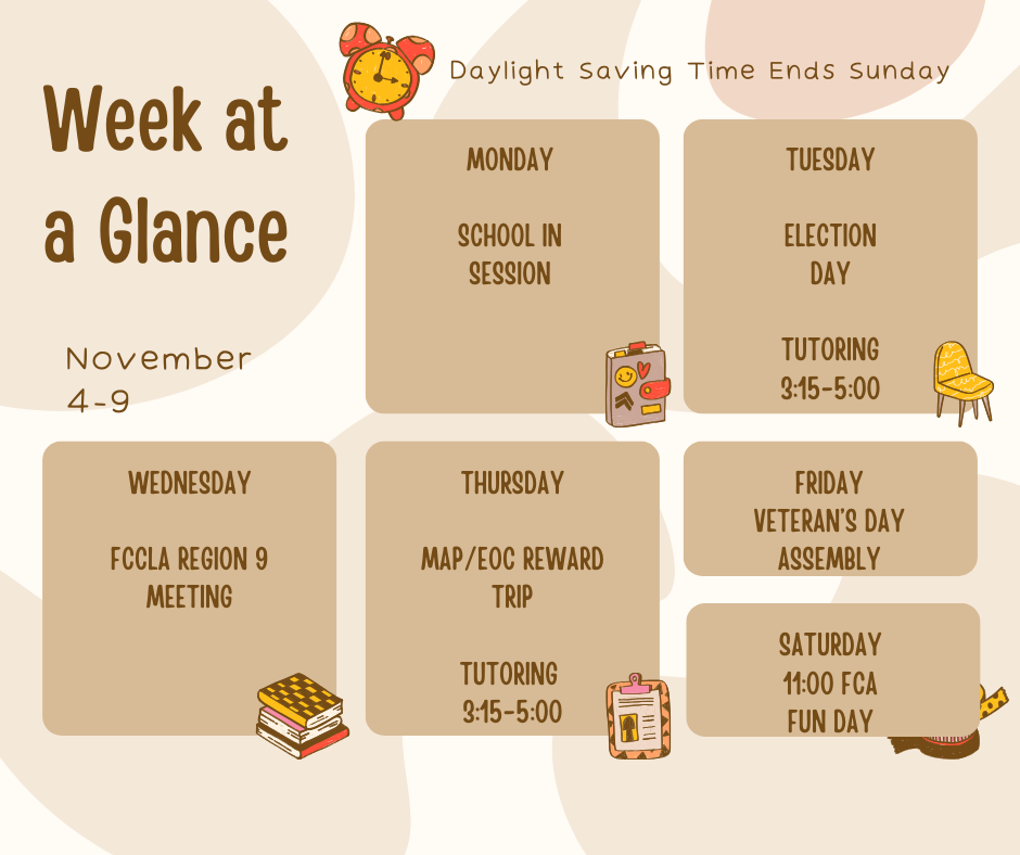Week at a Glance Nov 4-9