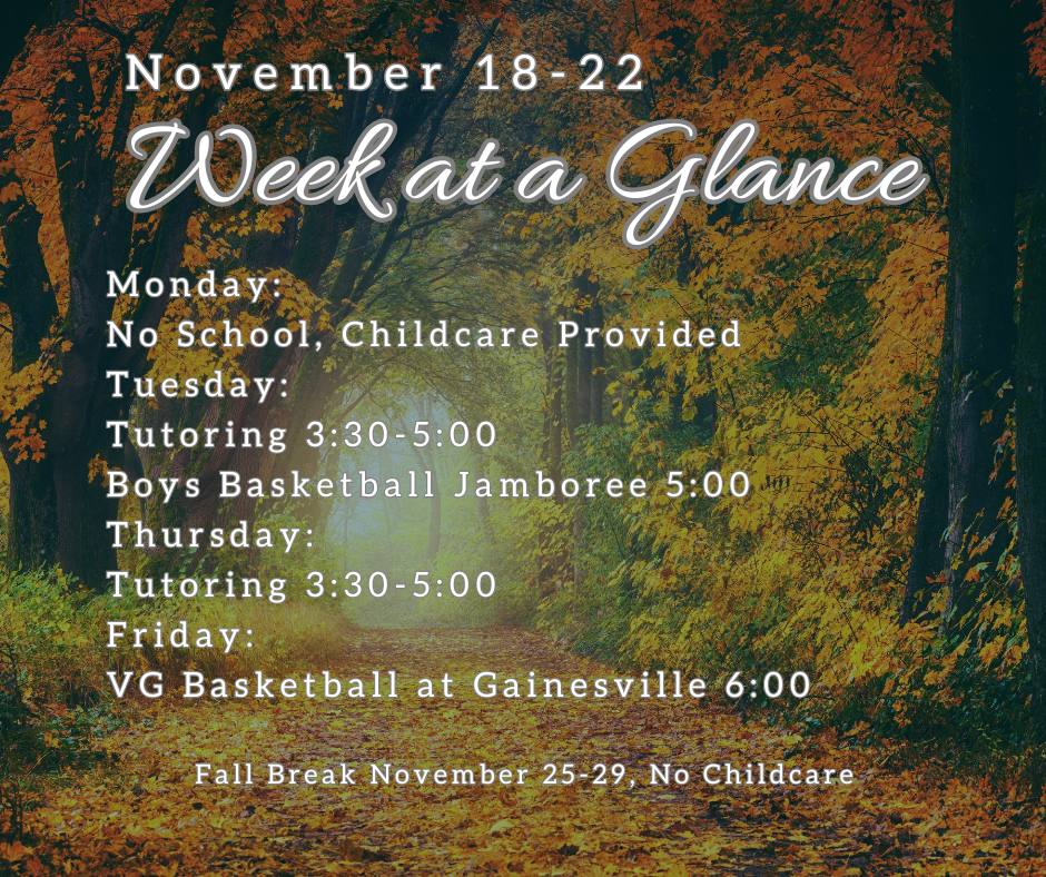 Week at a Glance Nov 18-22