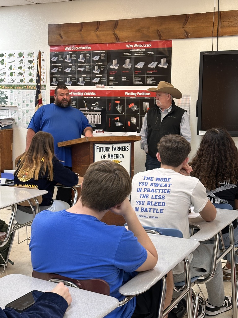 Wednesday we had a Guest Speaker, Mr Sykes and Mr Roberts. They talked about Land Management and Improvement. Fun fact, Mr Roberts is one of the first FFA members here at Koshkonong. Mr Roberts, signed the KOSHKONONG FFA CHARTER.