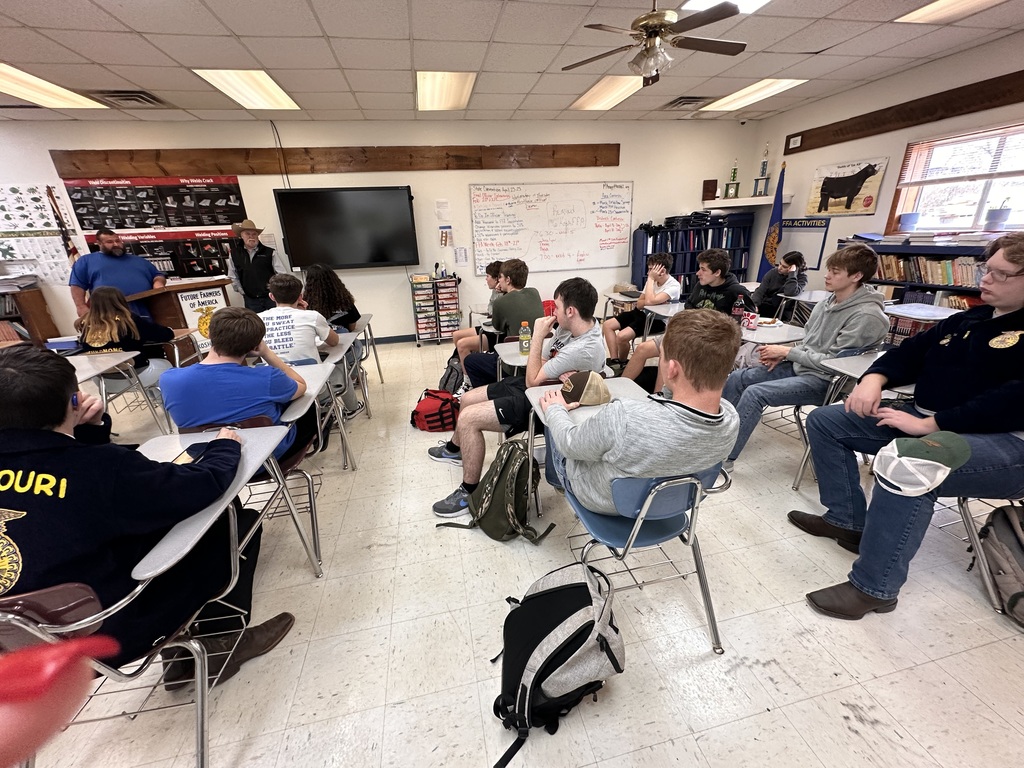 Wednesday we had a Guest Speaker, Mr Sykes and Mr Roberts. They talked about Land Management and Improvement. Fun fact, Mr Roberts is one of the first FFA members here at Koshkonong. Mr Roberts, signed the KOSHKONONG FFA CHARTER.