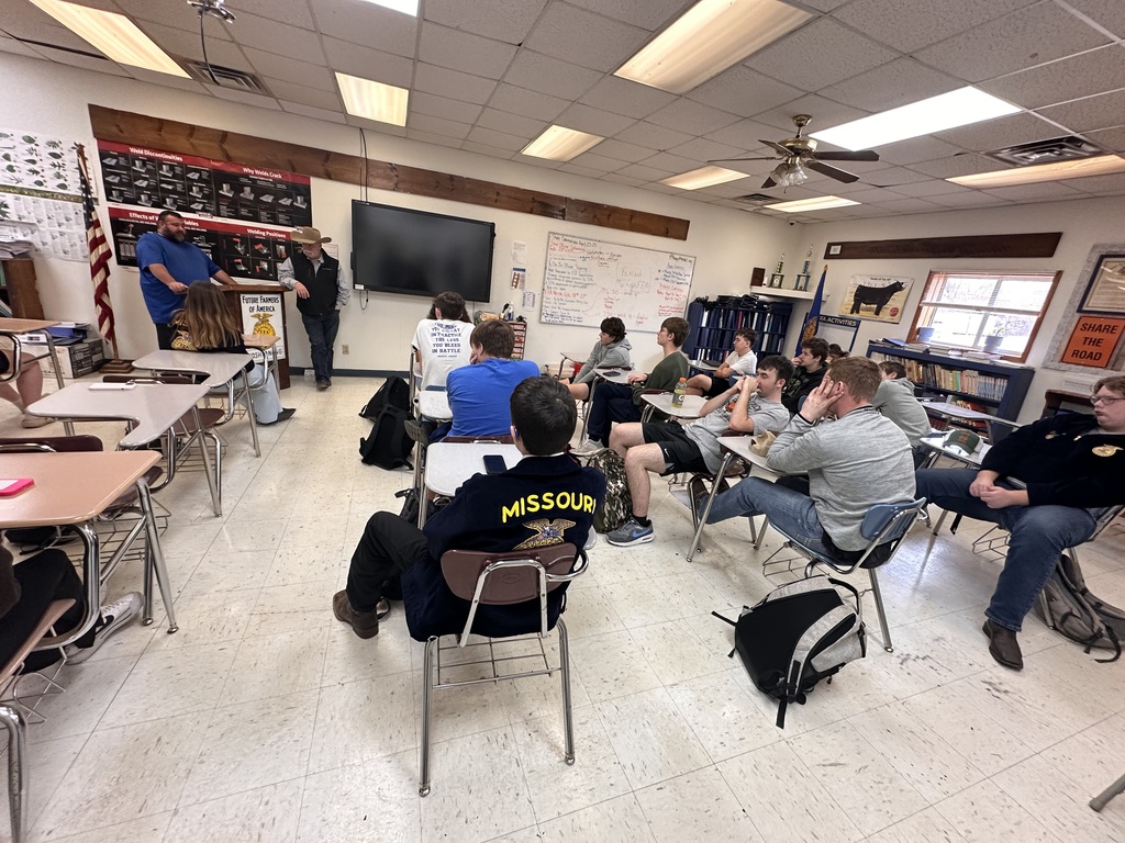 Wednesday we had a Guest Speaker, Mr Sykes and Mr Roberts. They talked about Land Management and Improvement. Fun fact, Mr Roberts is one of the first FFA members here at Koshkonong. Mr Roberts, signed the KOSHKONONG FFA CHARTER.