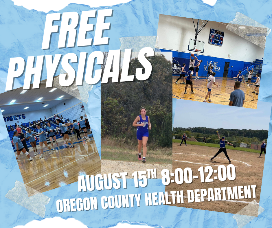 Free physicals, August 15, 8:00-12:00